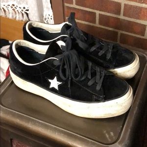 Platform Black Velvet Converse One Stars